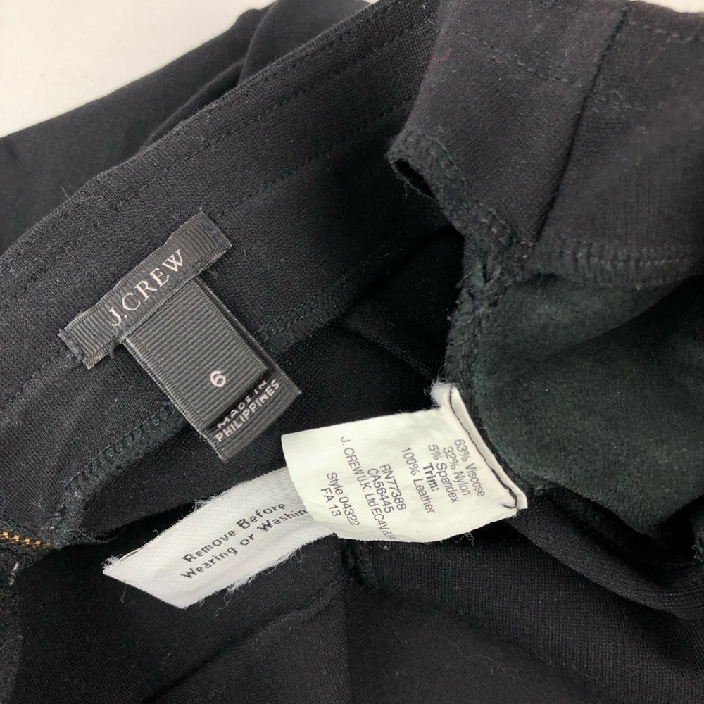 ✅ SOLD! J.Crew Black Leggings with Genuine Leather Trim - Size 6 - Picture 11 of 16